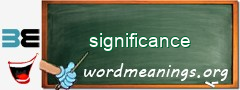 WordMeaning blackboard for significance